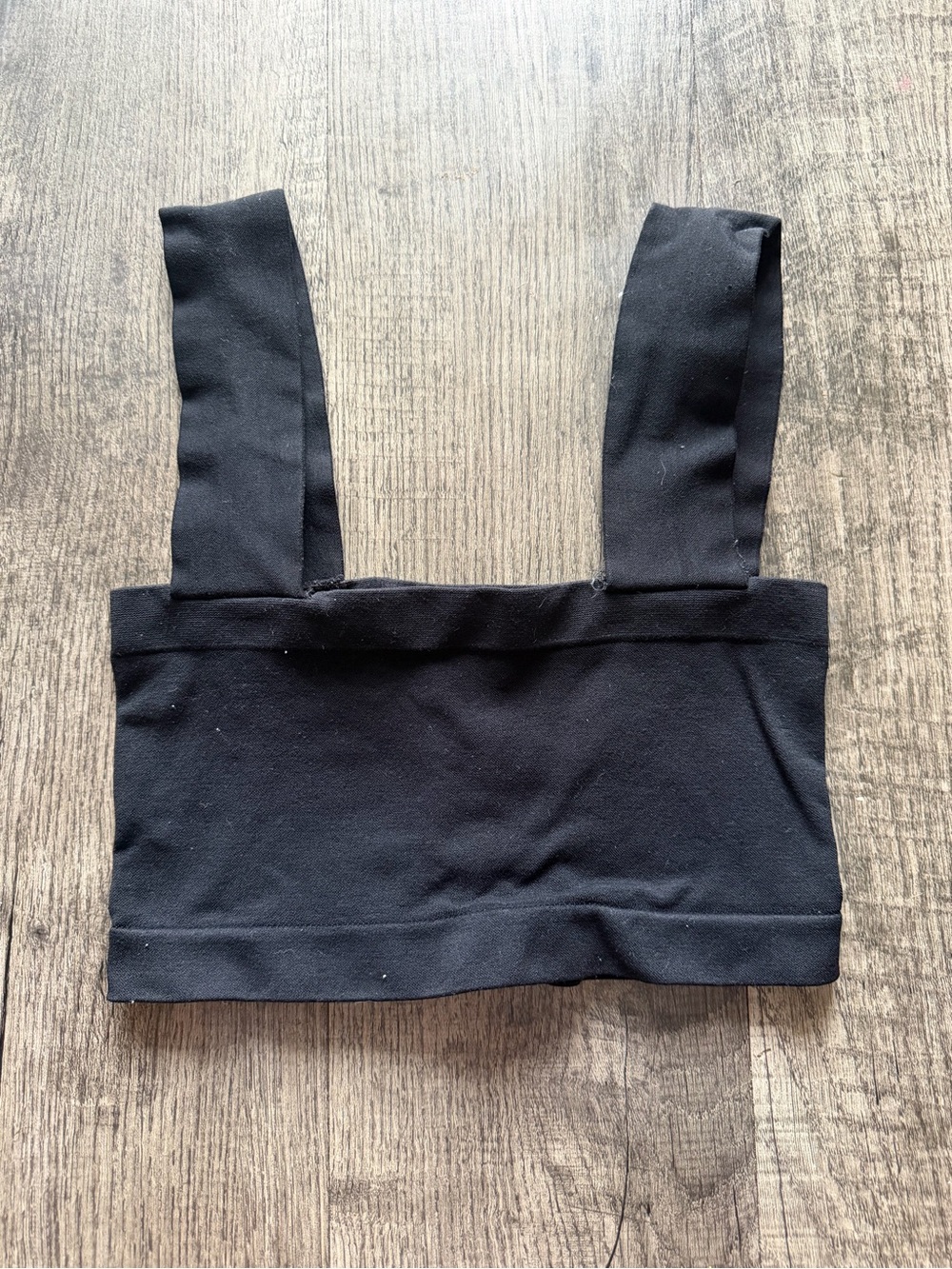 Black Square Neck Crop Top